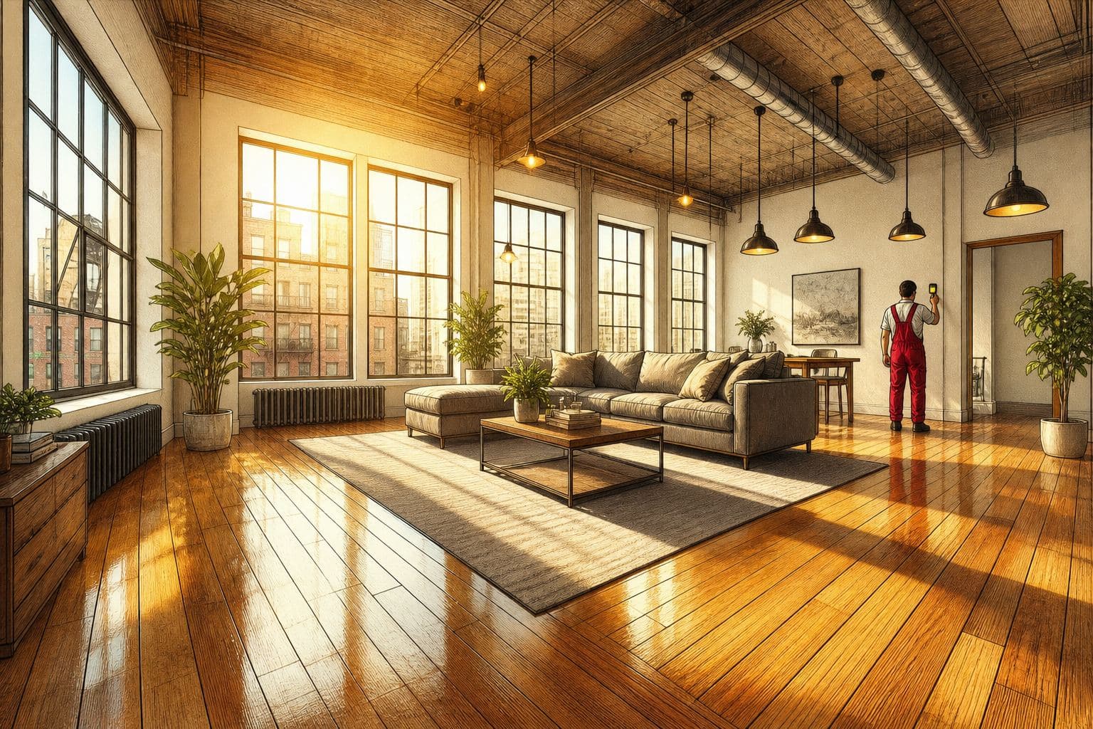 Completed water damage rebuild walkthrough in a Manhattan or Brooklyn property